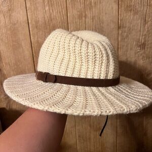 Cream Hat with Brown Belt